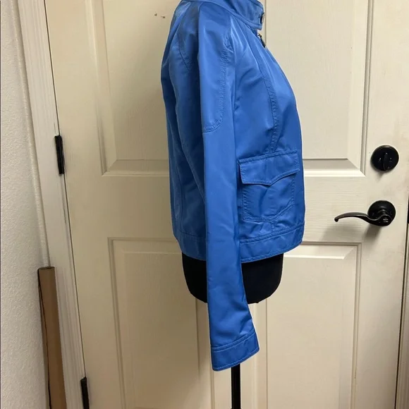 CARLISLE Blue Moto zippered jacket with pockets, Size 4, Excellent condition - Picture 5 of 14
